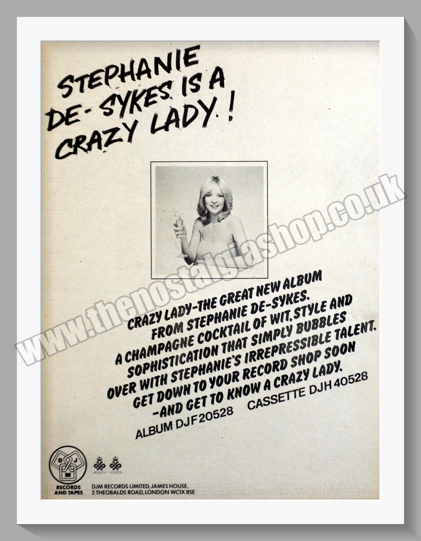 Stephanie De Sykes Crazy Lady. Original Advert 1978 (ref AD15017)
