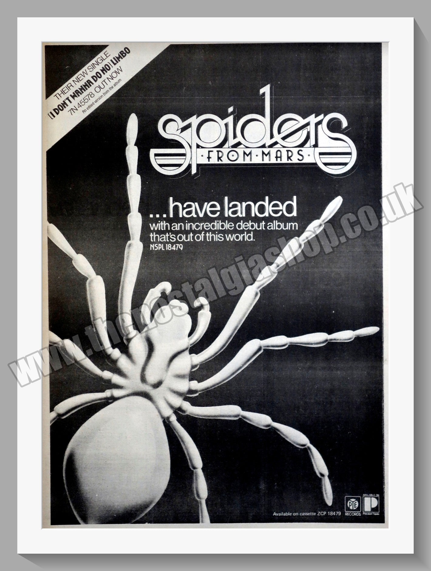 Spiders From Mars (I Don't Wanna Do No) Limbo. Original Advert 1976 (ref AD15024)