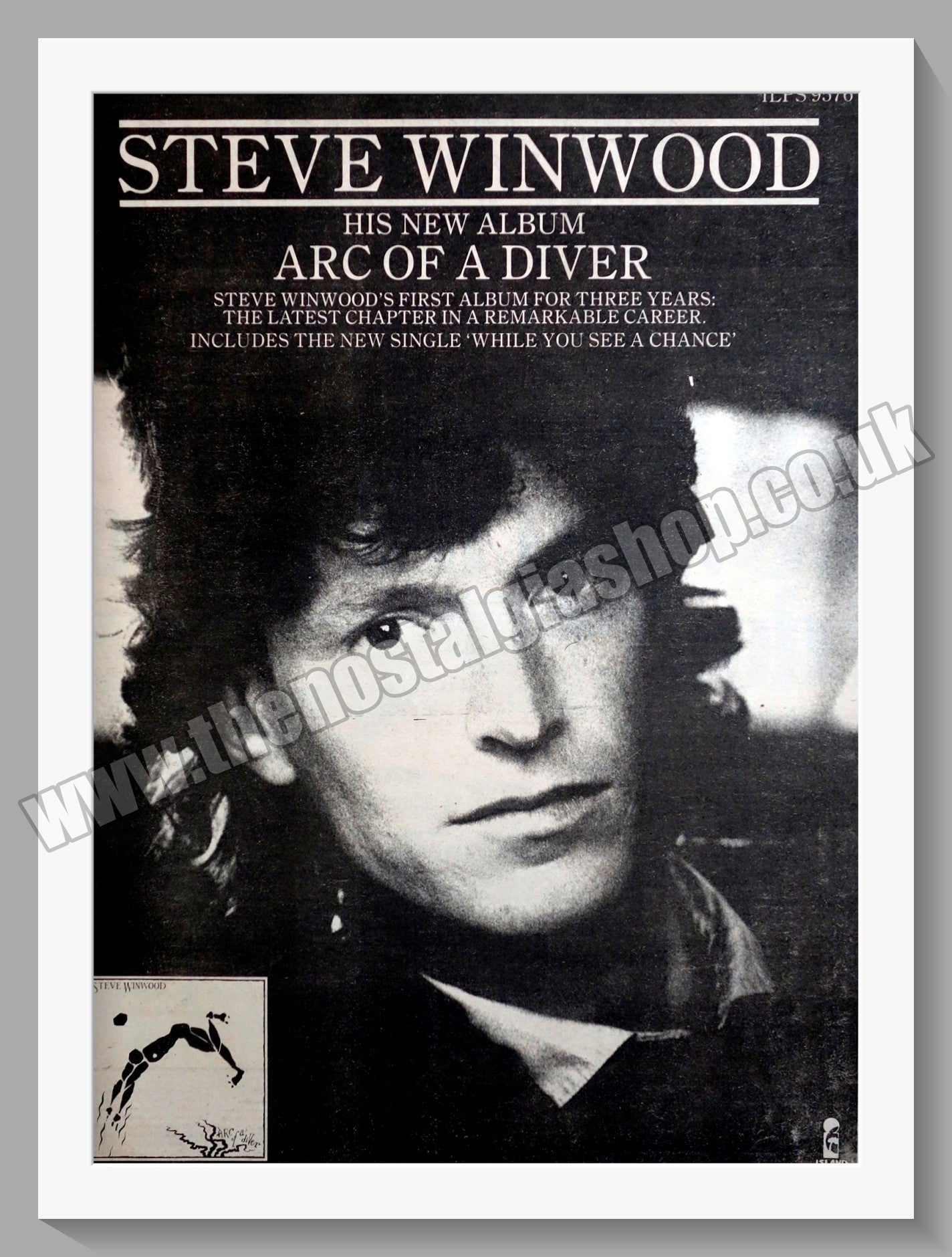 Steve Winwood Arc Of A Diver.1981 Large Original Advert (ref AD15071)