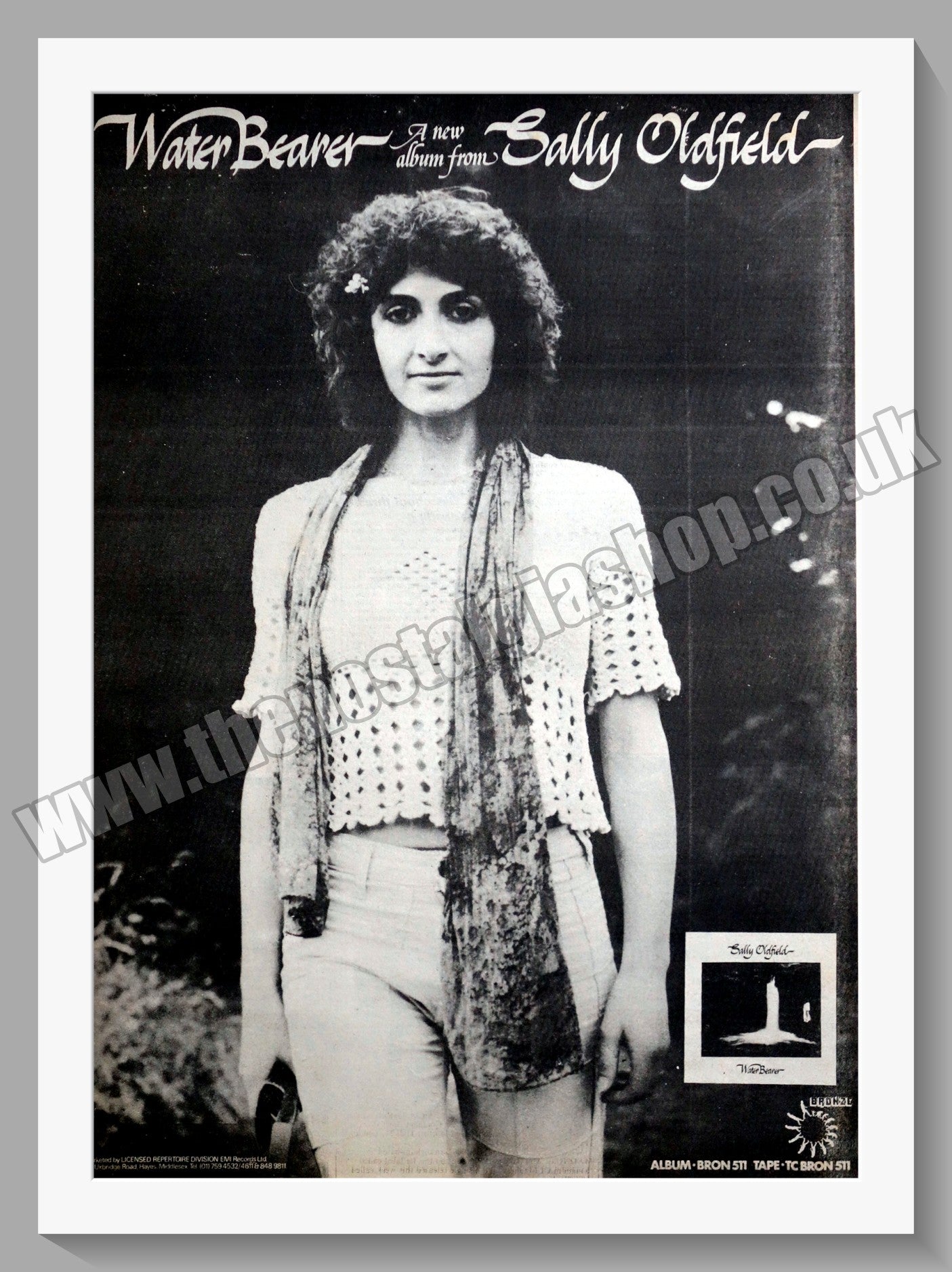 Sally Oldfield Water Bearer. 1978 Large Original Advert (ref AD15097)