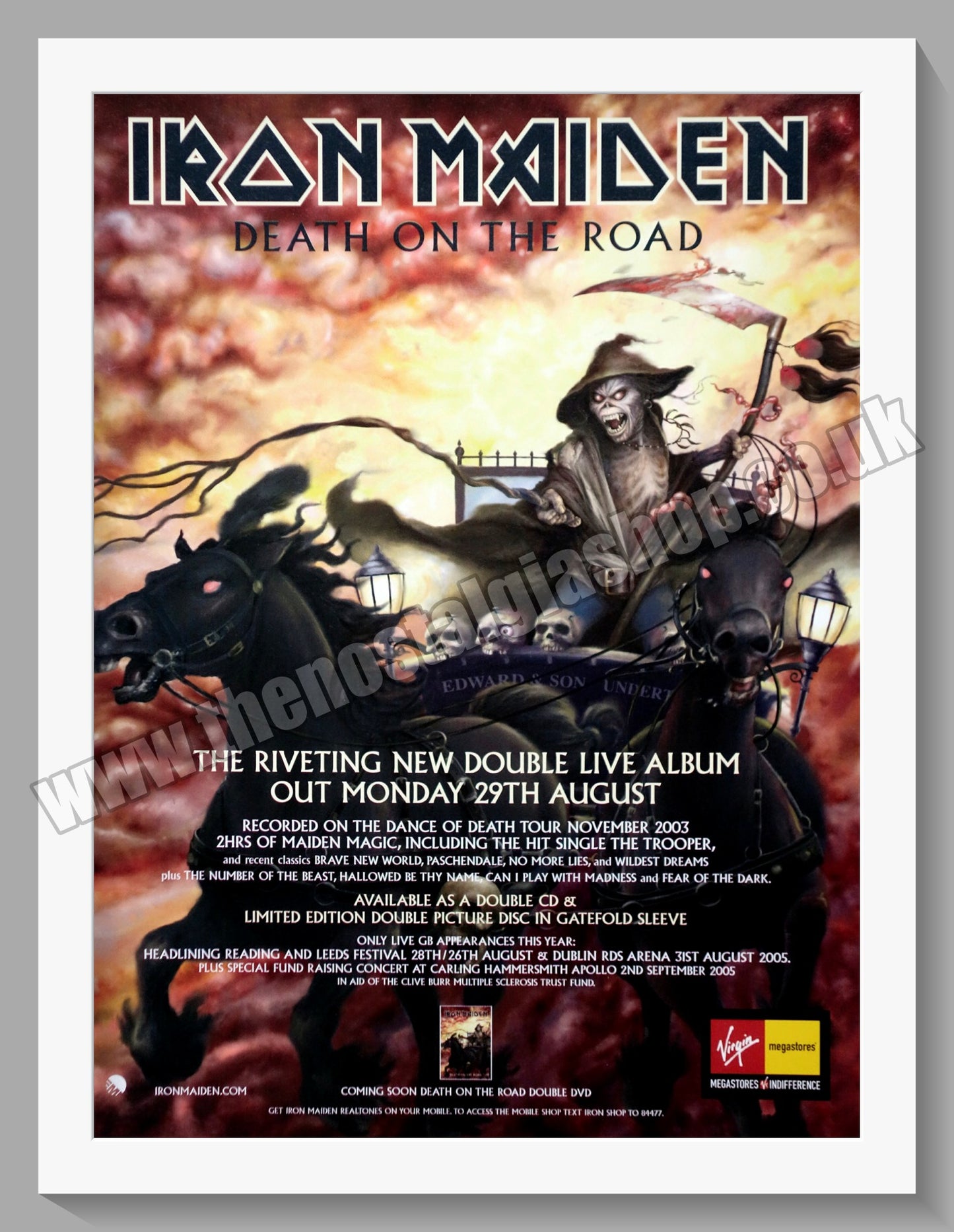 Iron Maiden Death On The Road. 2005 Original Advert (ref AD60213)