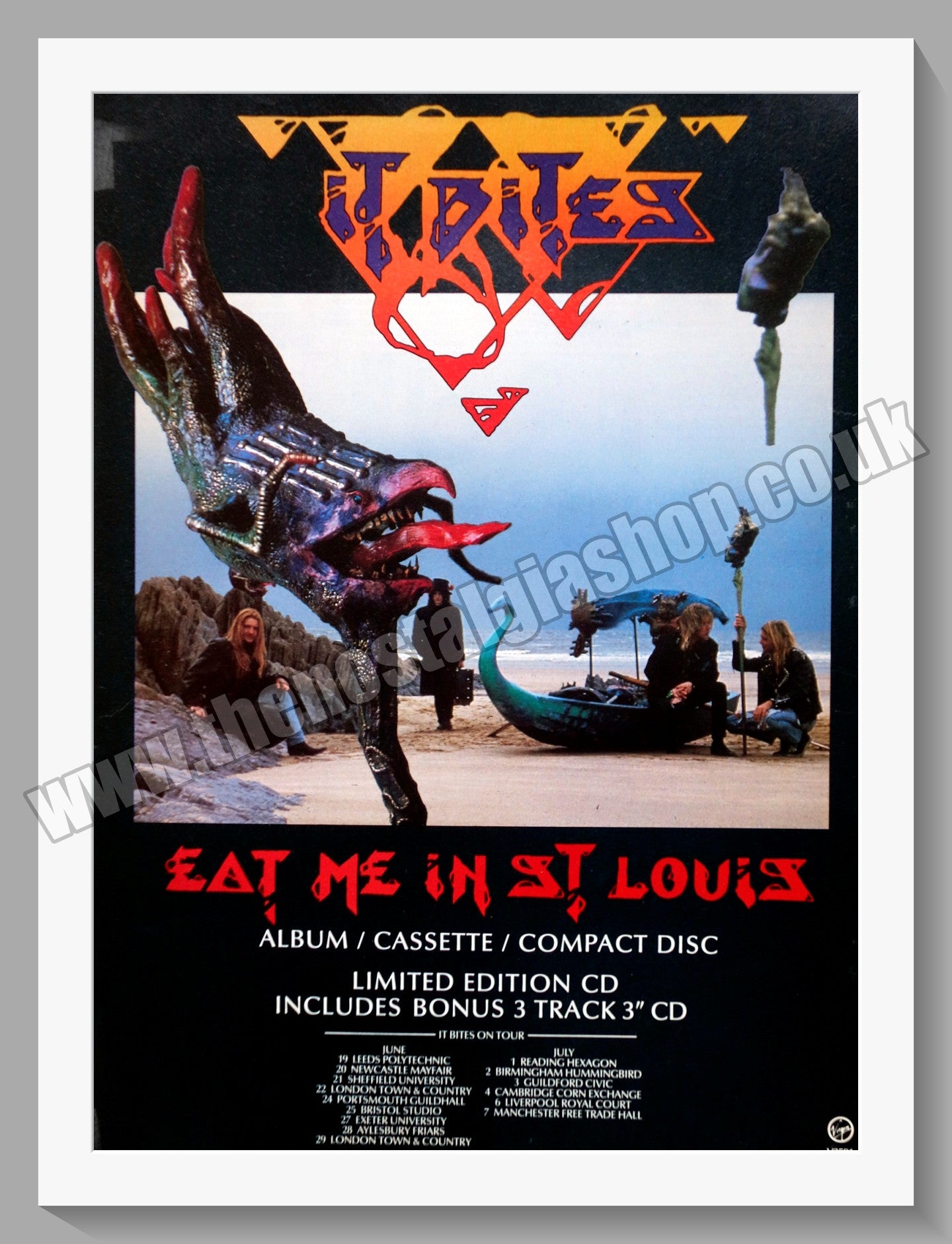 It Bites. Eat Me In St. Louis. UK Tour. Original Advert 1989 (ref AD60393)