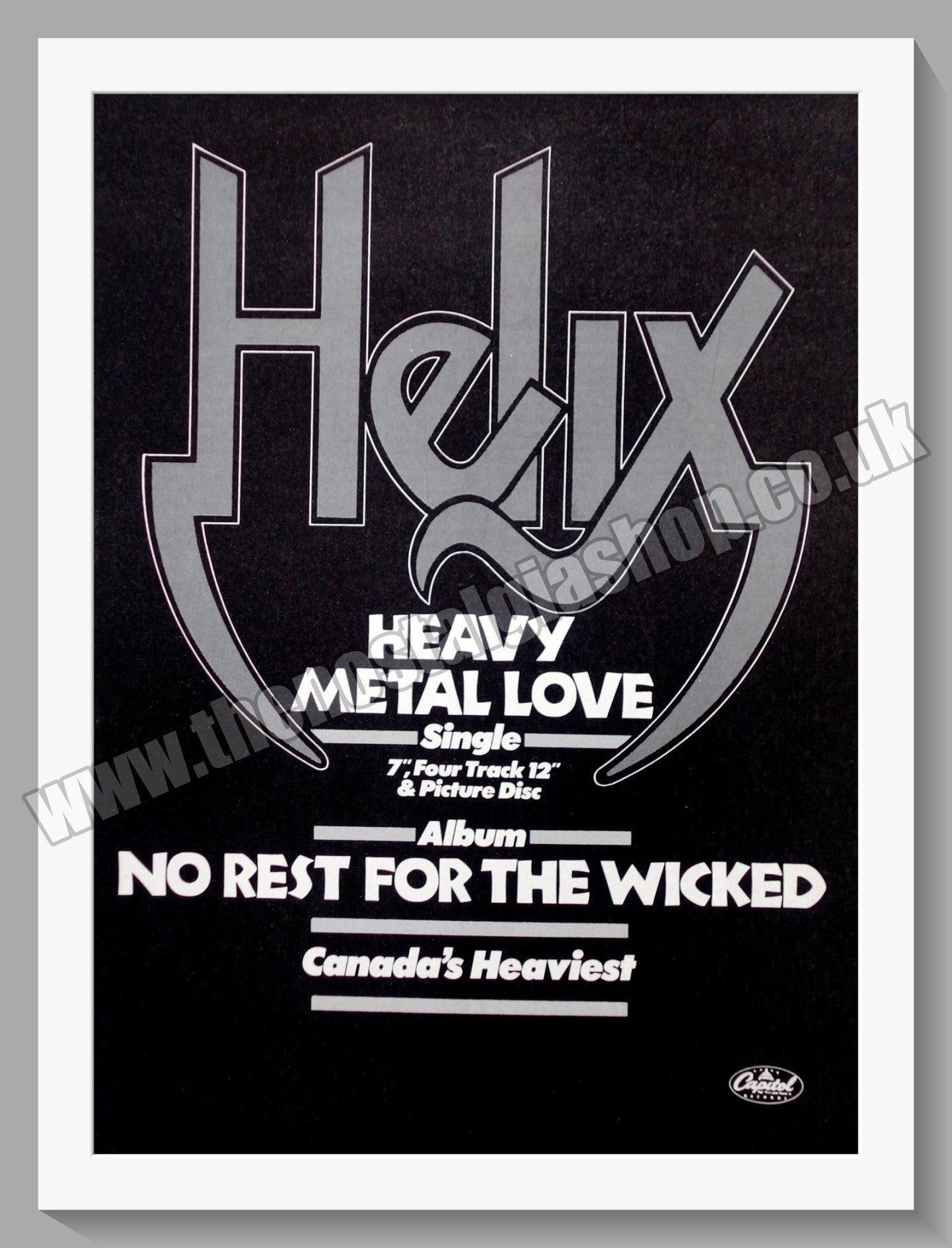Helix. Heavy Metal Love. Original Vintage Advert 1983 (ref AD60234)