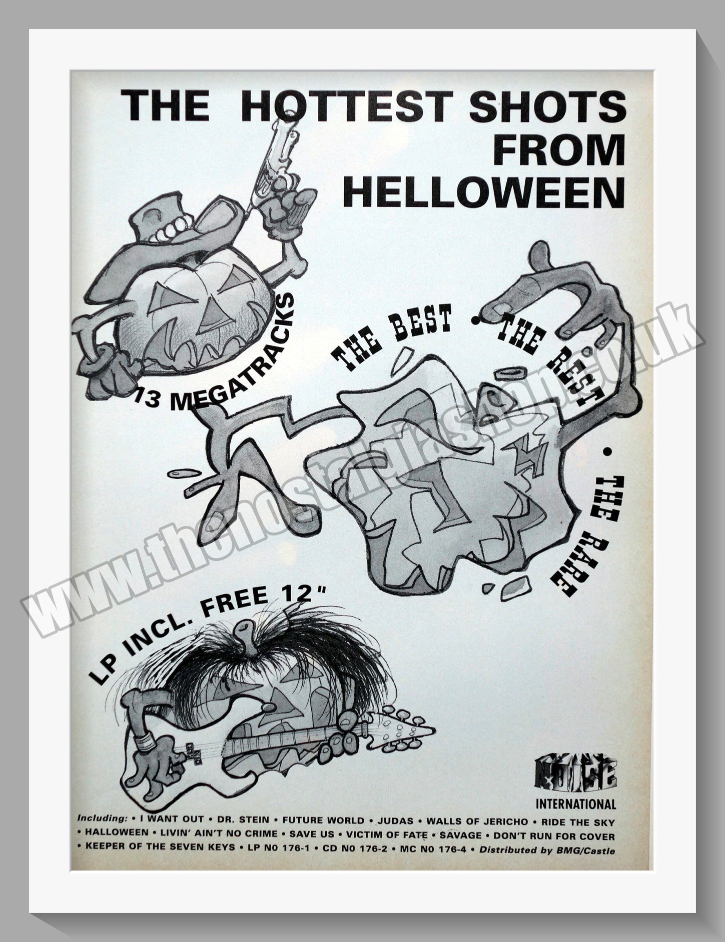 Vintage　–　AD60310)　Advert　Shop　Helloween.　Hottest　1990　Nostalgia　Shots.　The　Original　(ref