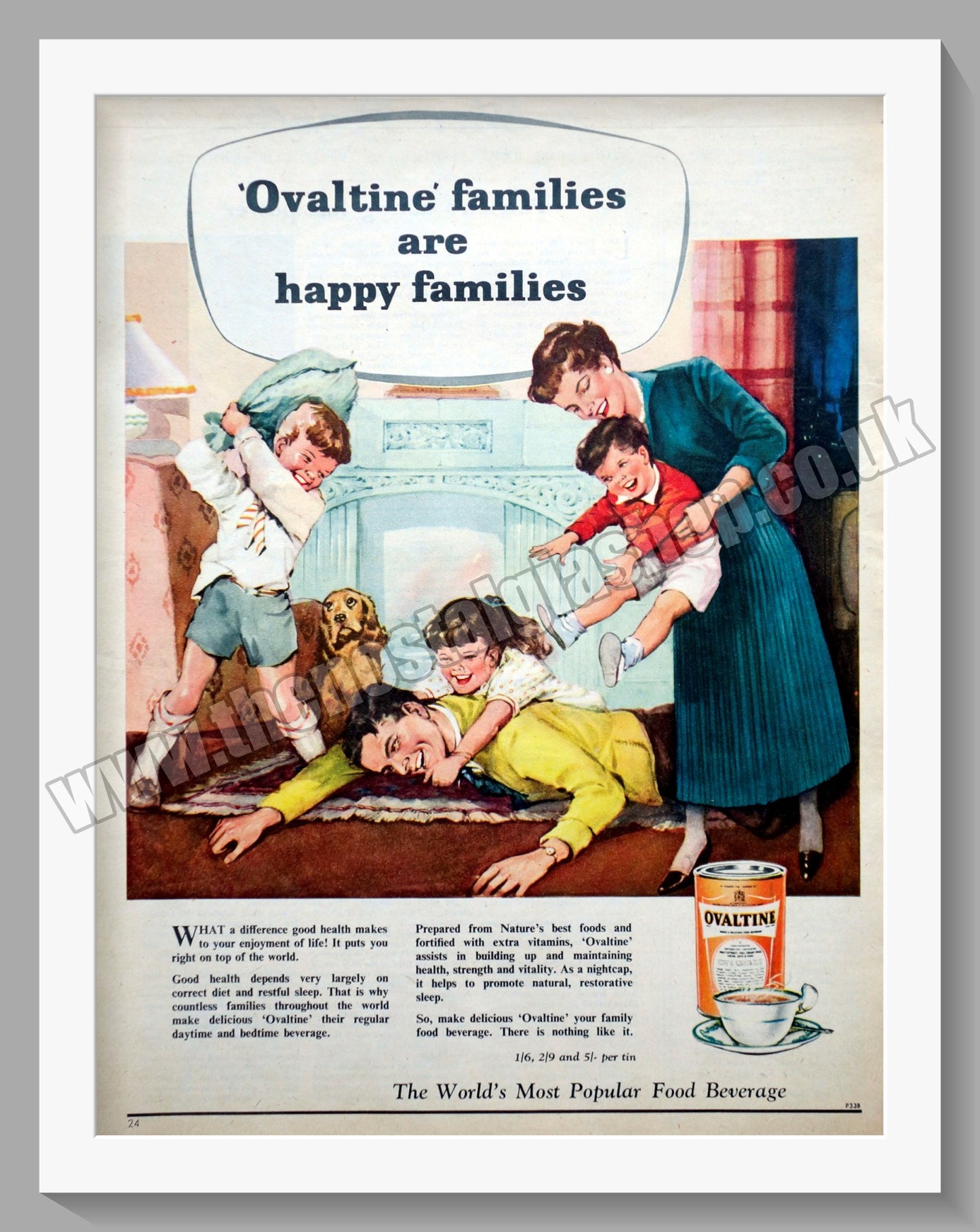 Ovaltine Food Beverage. Original Advert 1958 (ref AD300741)