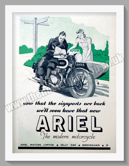 Ariel Motorcycles. Original Advert 1945 (ref AD60465)