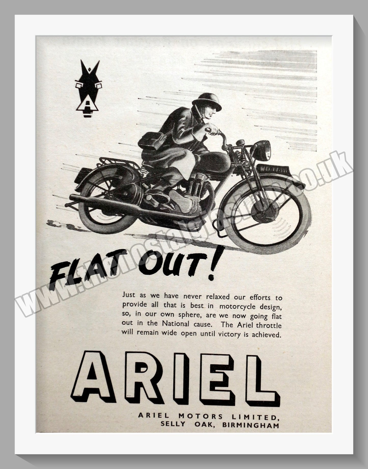 Ariel Motorcycles. Original Advert 1940 (ref AD60504)