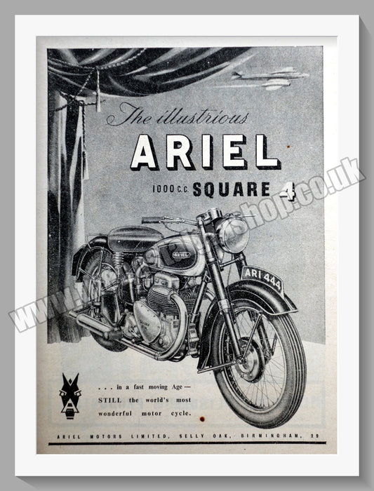 Ariel 1000cc Square 4 Motorcycles. Original Advert 1951 (ref AD60581)