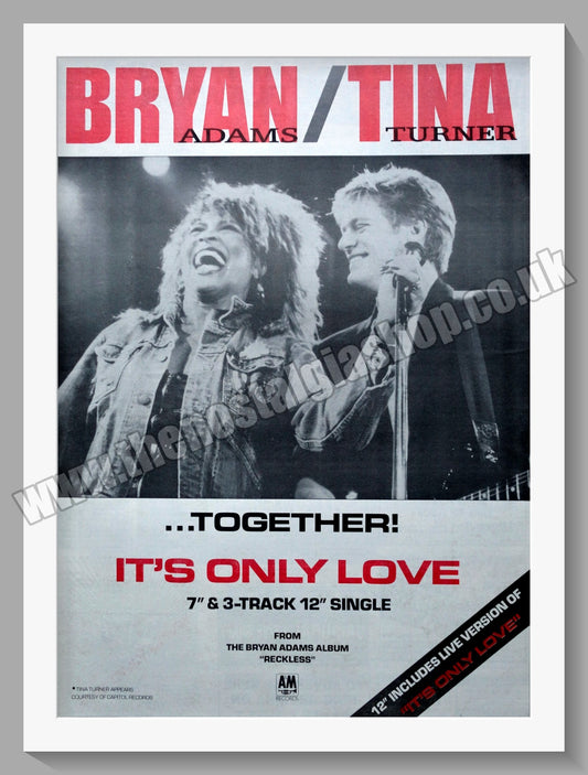 Bryan Adams & Tina Turner Together.1985 Large Original Advert (ref AD15135)