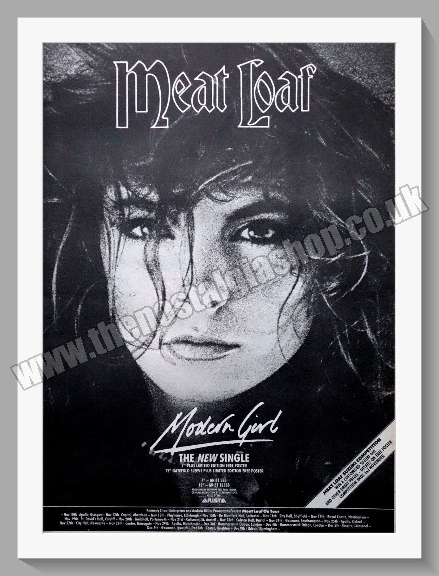 Meat Loaf Modern Girl. 1984 Large Original Advert (ref AD15206) The