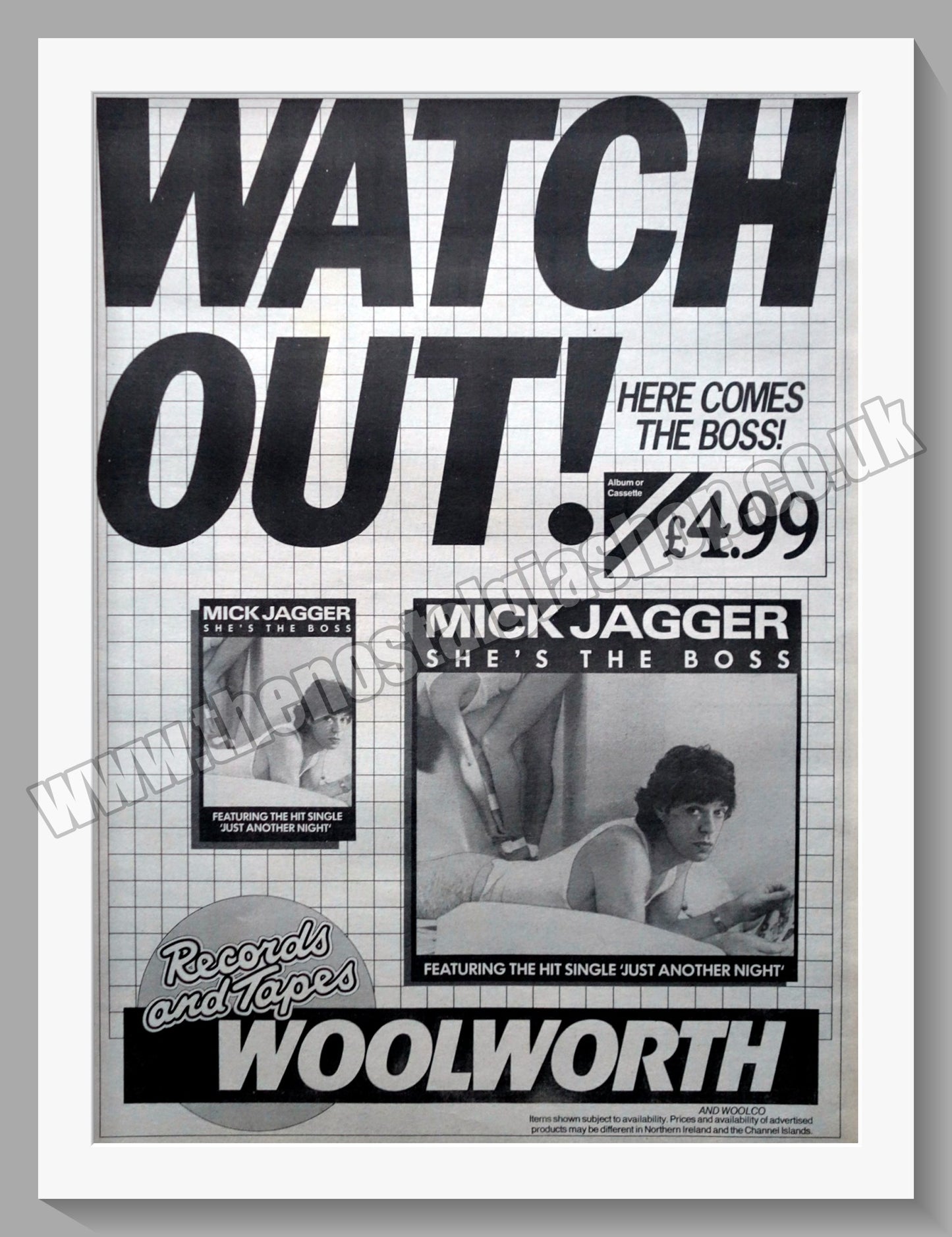 Mick Jagger She's The Boss. 1985 Large Original Advert (ref AD15207)