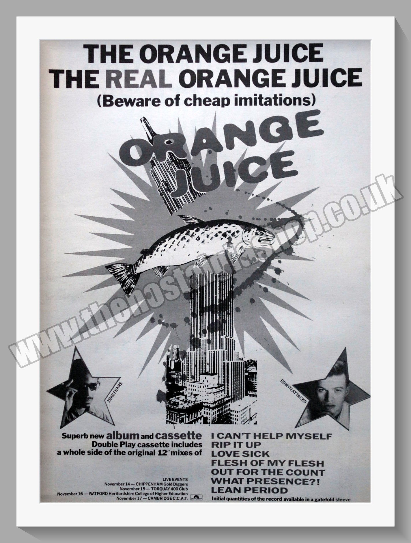 Orange Juice New Album 1984 Large Original Advert (ref AD15211)