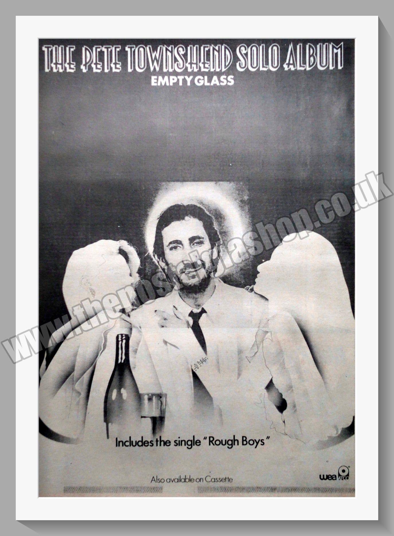Pete Townshend Empty Glass. 1980 Large Original Advert (ref AD15221)