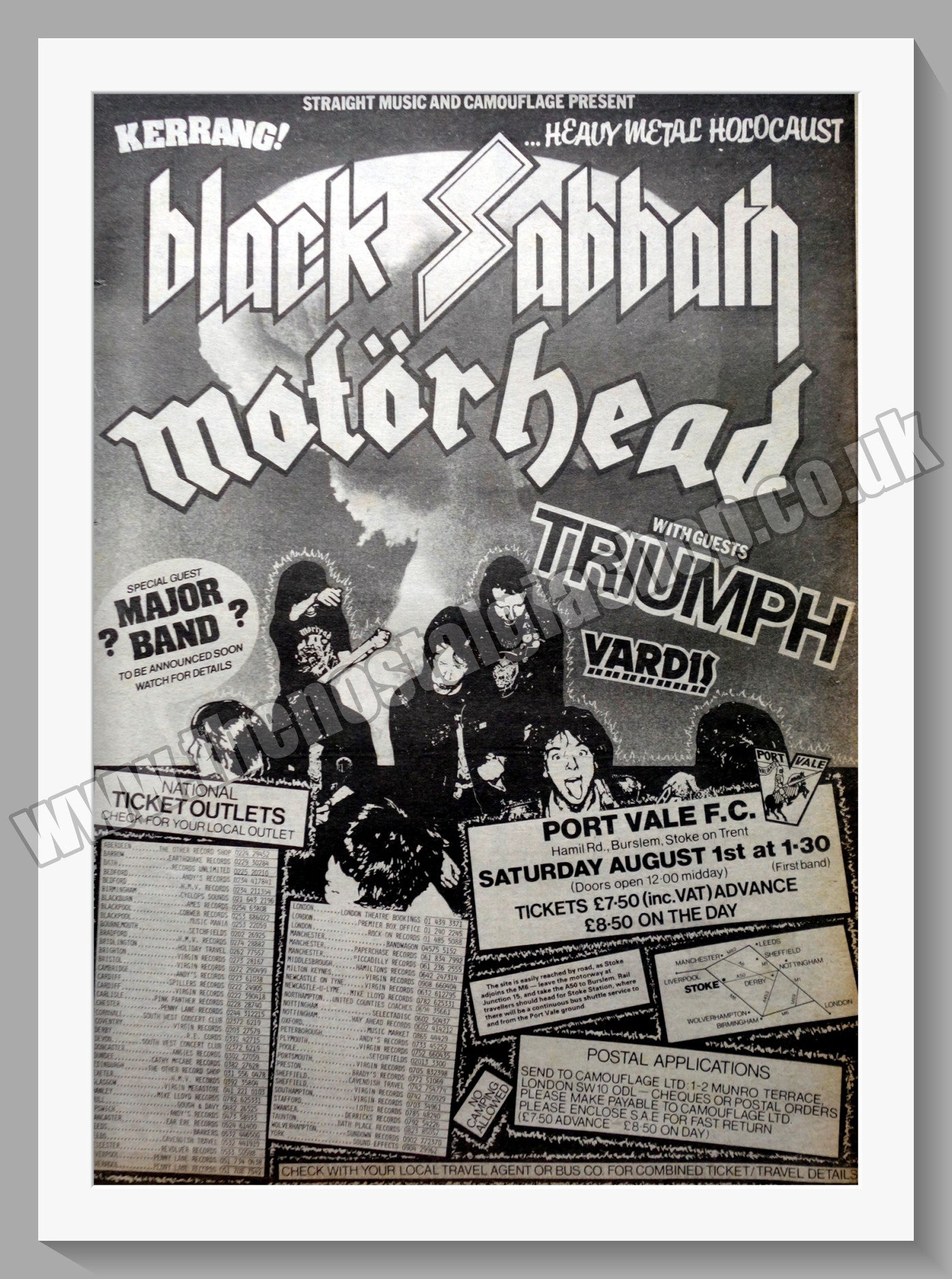 Kerrang Heavy Metal Holocaust Black Sabbath, Motorhead, Triumph. 1981 Large Original Advert (ref AD15331)