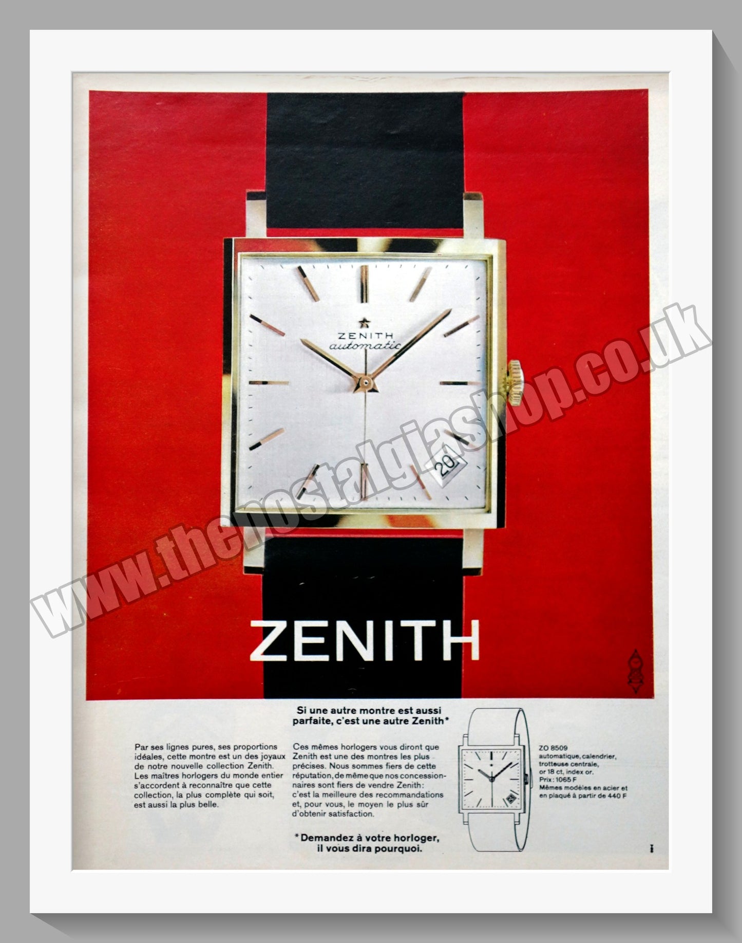 Zenith Watches. Original French Advert 1963 (ref AD300756)