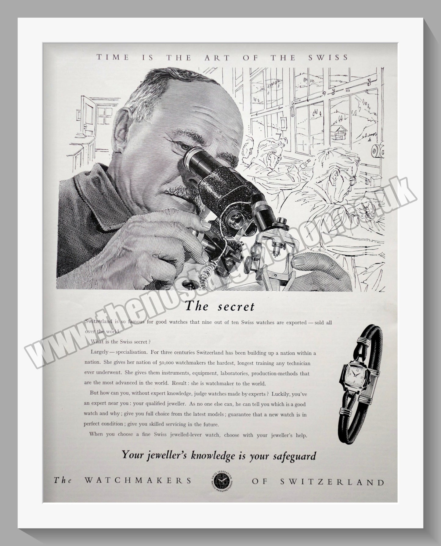Watchmakers Of Switzerland Large Original Advert 1953 (ref AD300772)