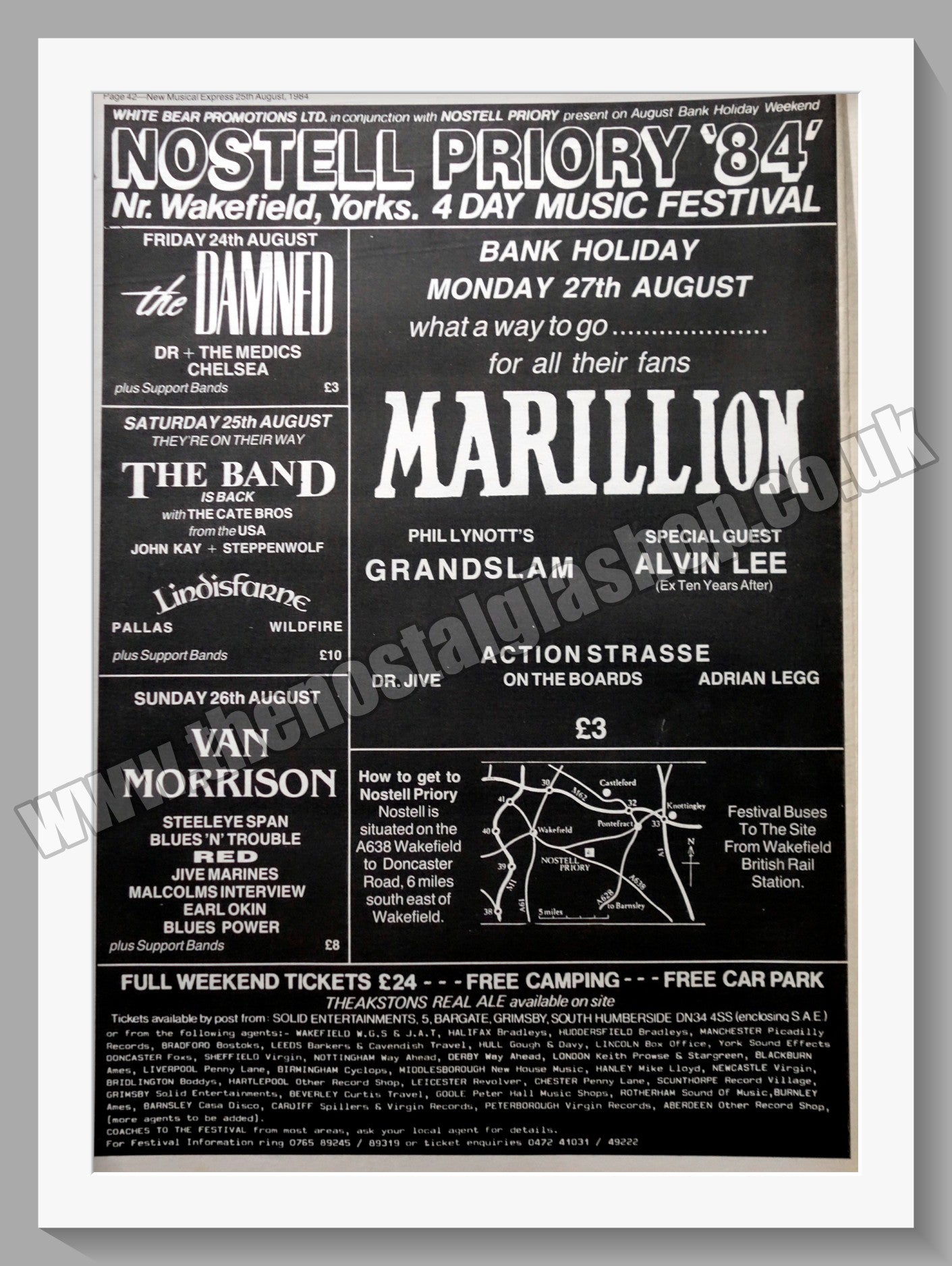 Nostell Priory '84 Music Festival. 1984 Original Advert (ref AD15255)