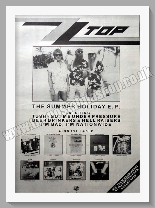 ZZ Top. Summer Holiday. 1985 Original Advert (ref AD15258)