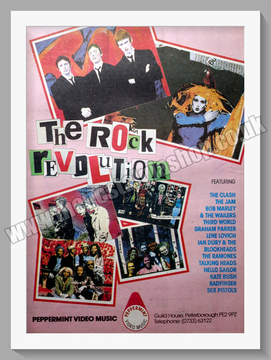 Rock Revolution (The) The Clash, The Jam, Bob Marley. 1984 Large Original Advert (ref AD15354)