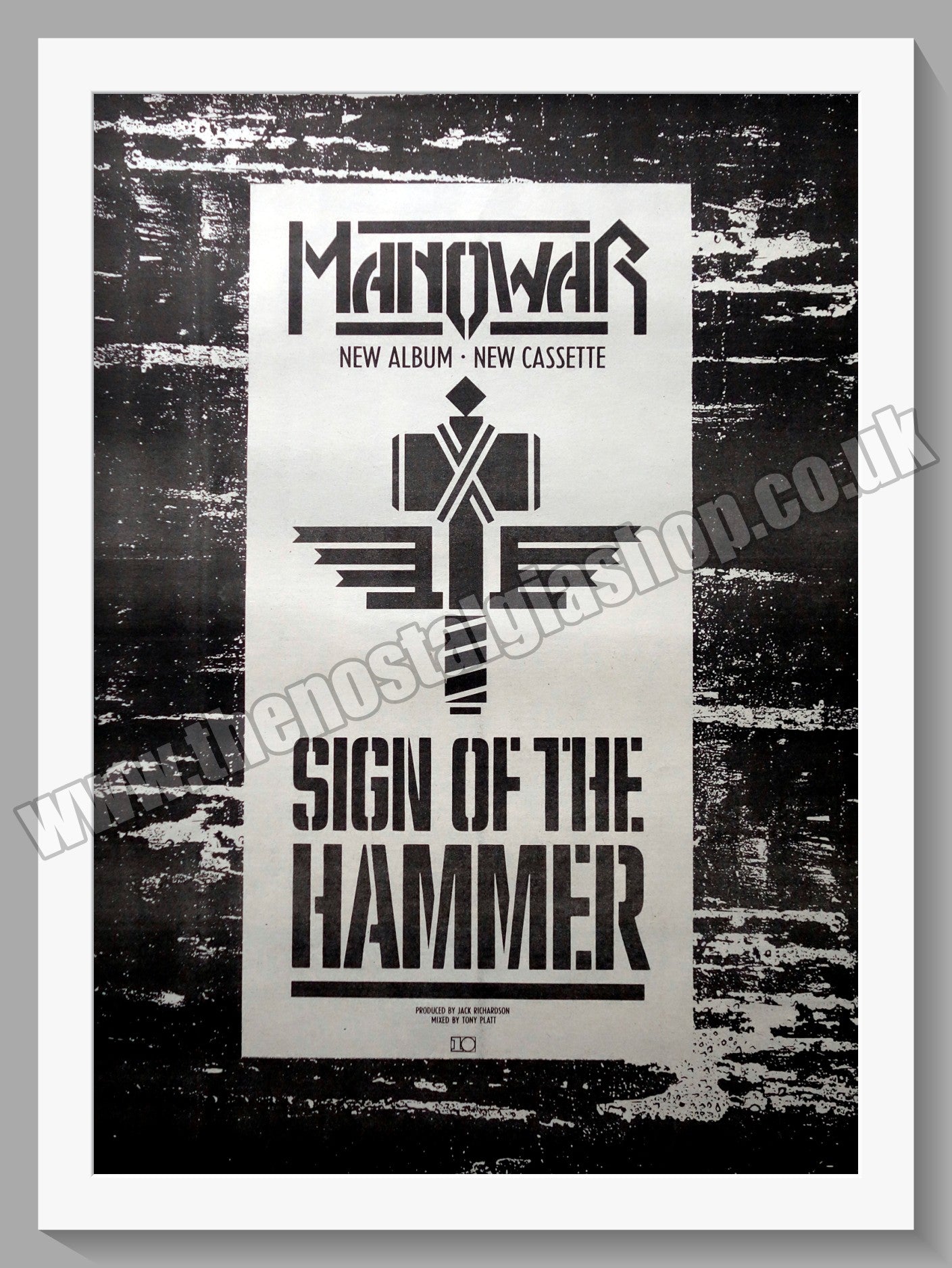 Manowar Sign of The Hammer. 1984 Large Original Advert (ref AD15355)