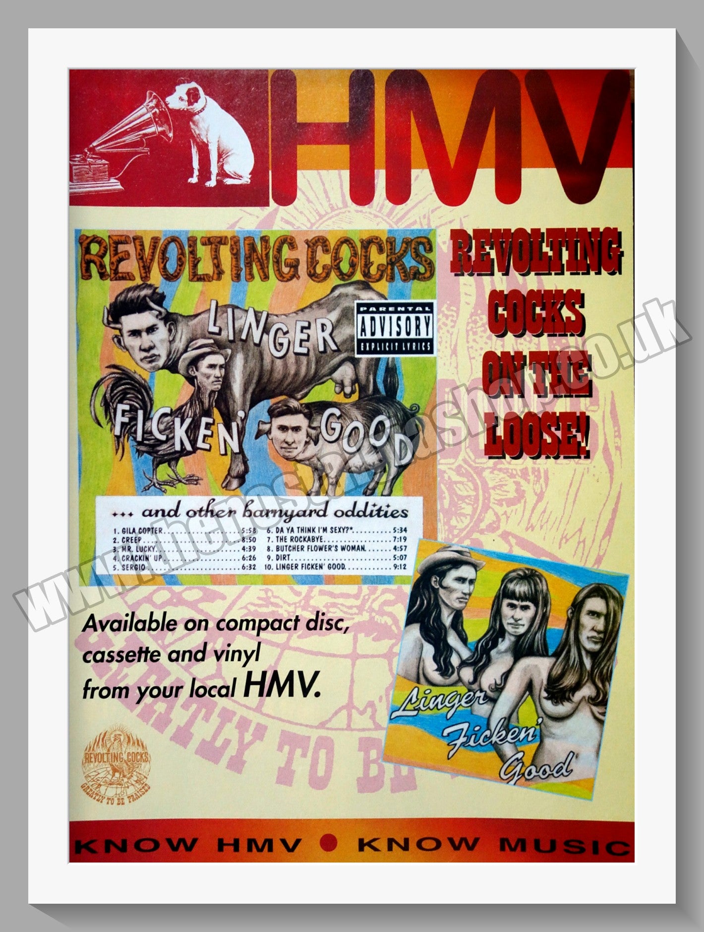 Revolting Cocks. Linger. 1993 Original Advert (ref AD60643)