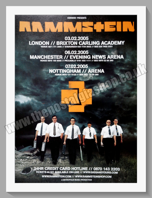 Rammstein. UK Shows. 2005 Original Advert (ref AD60675)