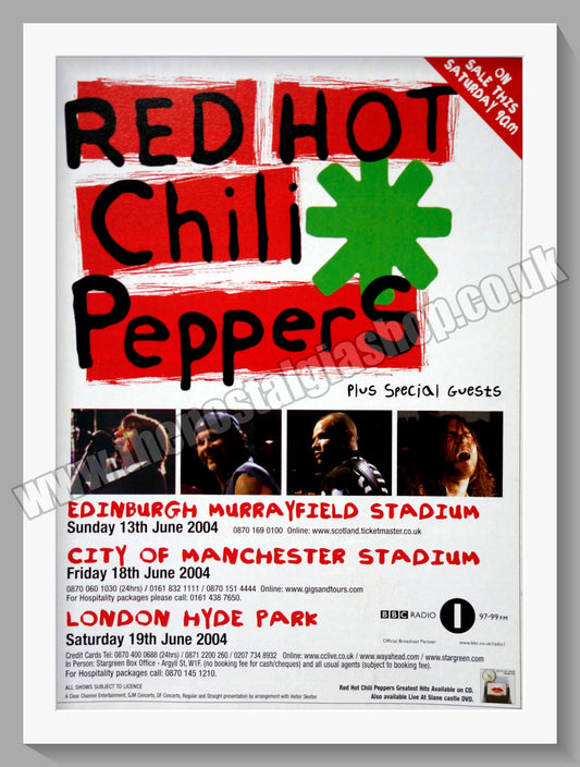Red Hot Chili Peppers. UK Concerts. 2004 Original Advert (ref AD60758)