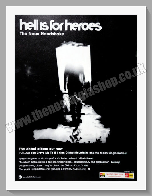 Hell Is For Heroes. The Neon Handshake. 2003 Original Advert (ref AD60767)