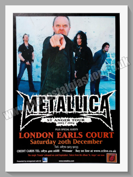 Metallica St Anger Tour. Earls Court. 2004 Original Advert (ref AD60772)
