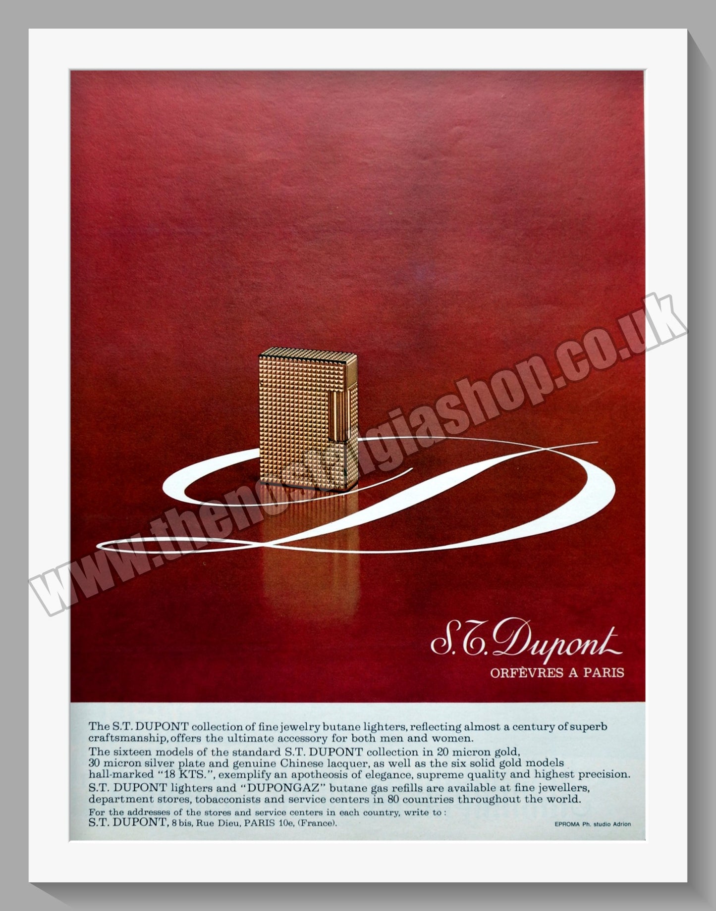 S.T. Dupont Lighters. Original Advert 1968 (ref AD300837)