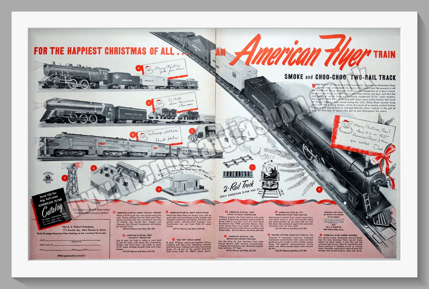 American Toys Model Trains. Original Double Advert 1950 (ref AD300867)