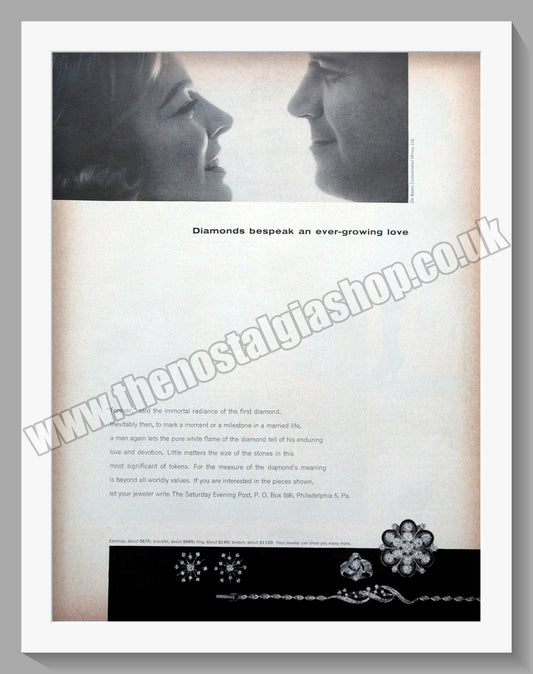 Diamonds. A Diamond Is Forever. Original Advert 1963 (ref AD300873)