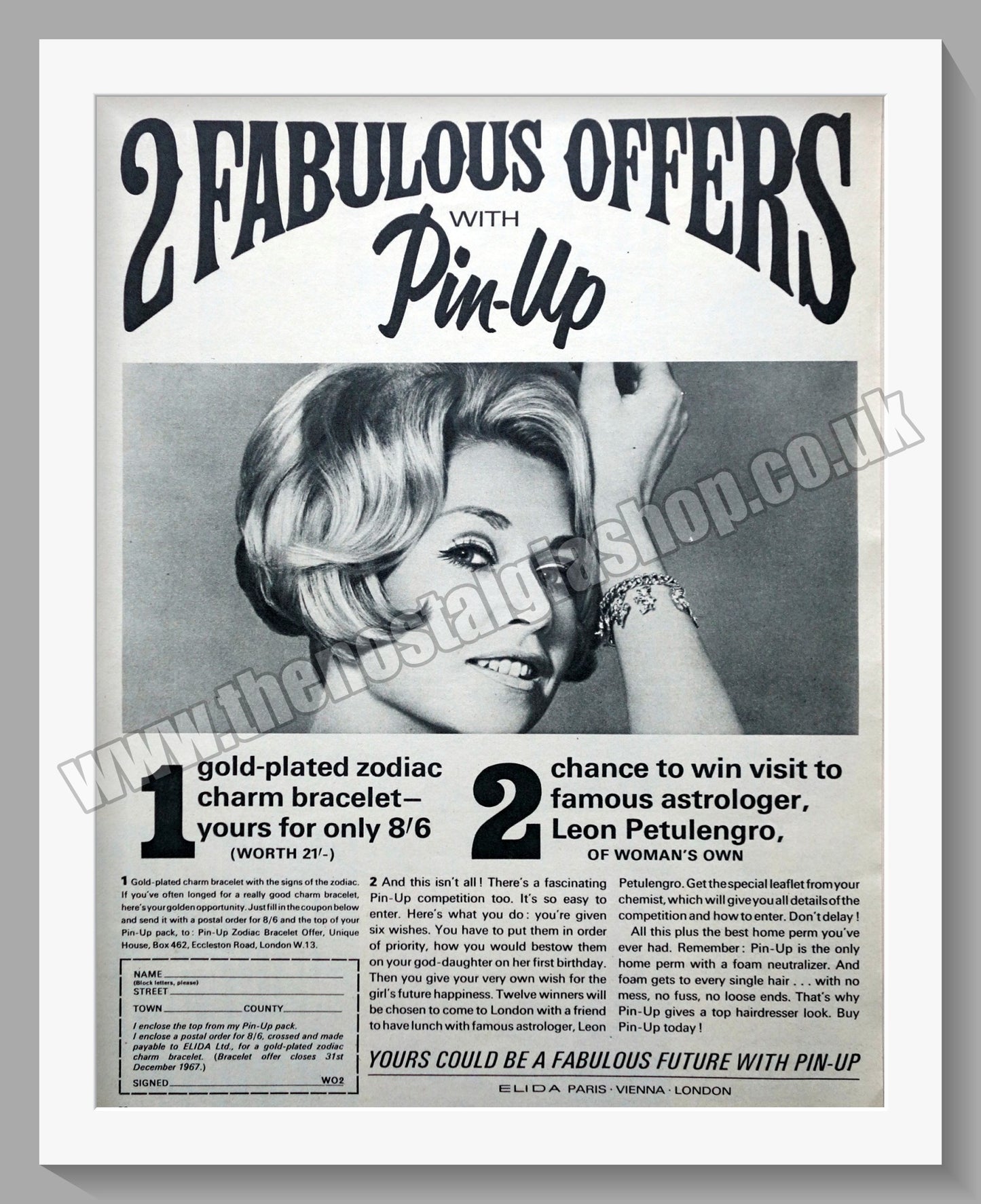 Zodiac Charm Bracelet. Original Advert 1967 (ref AD300892)