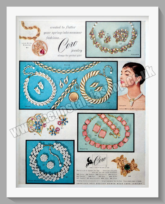 Coro Jewellery. Original Advert 1956 (ref AD300896)