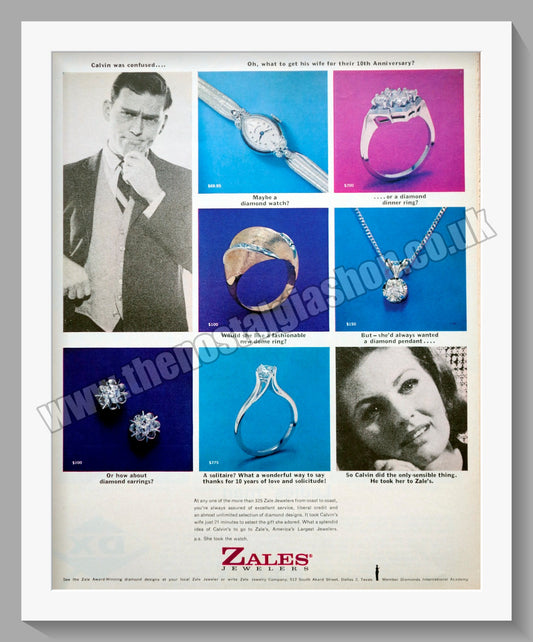 Zales Jewelers. Diamond Rings. Original Advert 1964 (ref AD300889)