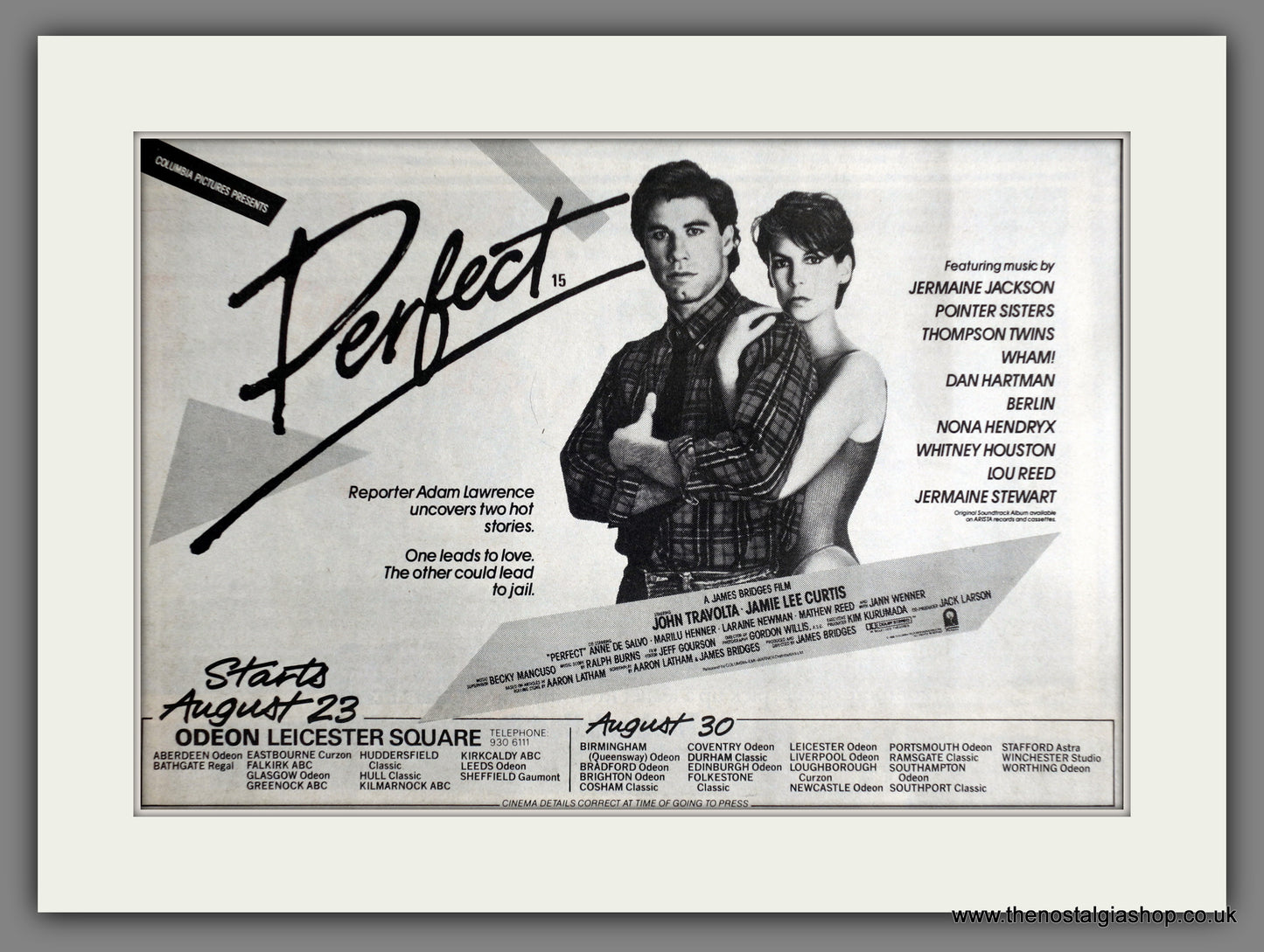 Perfect. John Travolta. 1985 Original Advert (ref AD60784)