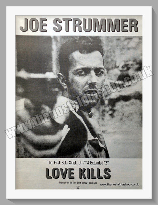 Joe Strummer Love Kills. 1986 Large Original Advert (ref AD15371)