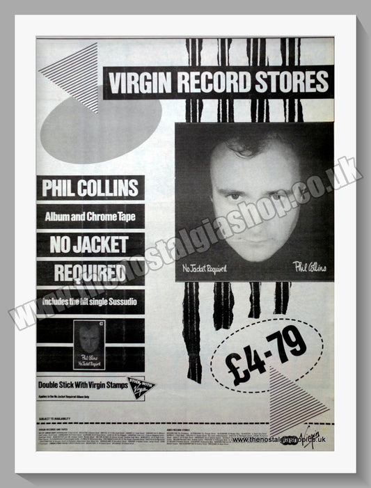 Phil Collins No Jacket Required. 1985 Large Original Advert (ref AD15396)