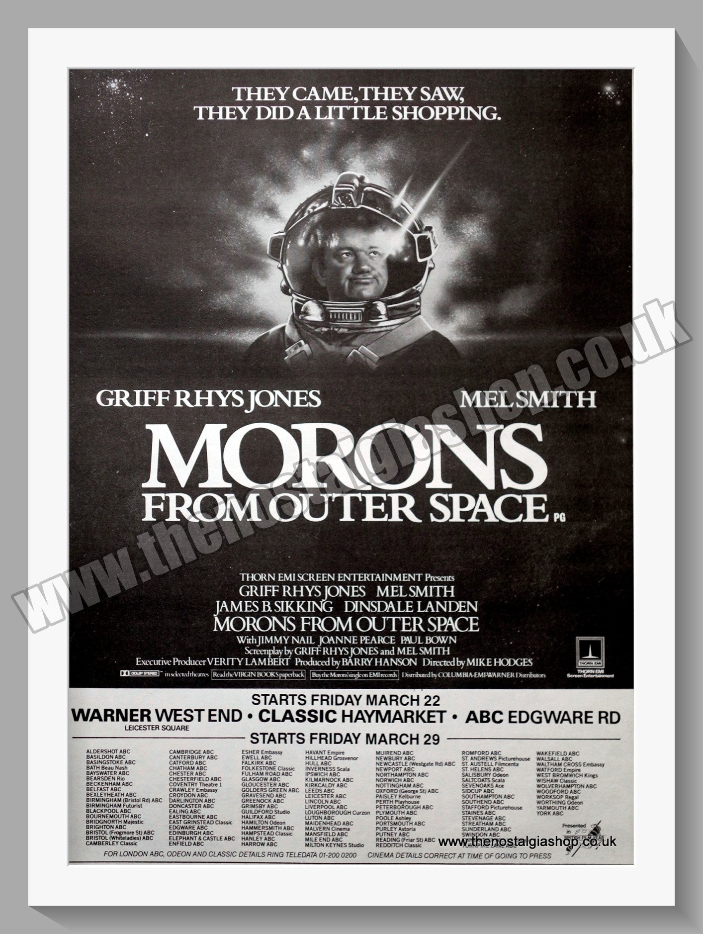 Morons From Outer Space. 1985 Large Original Advert (ref AD15407)