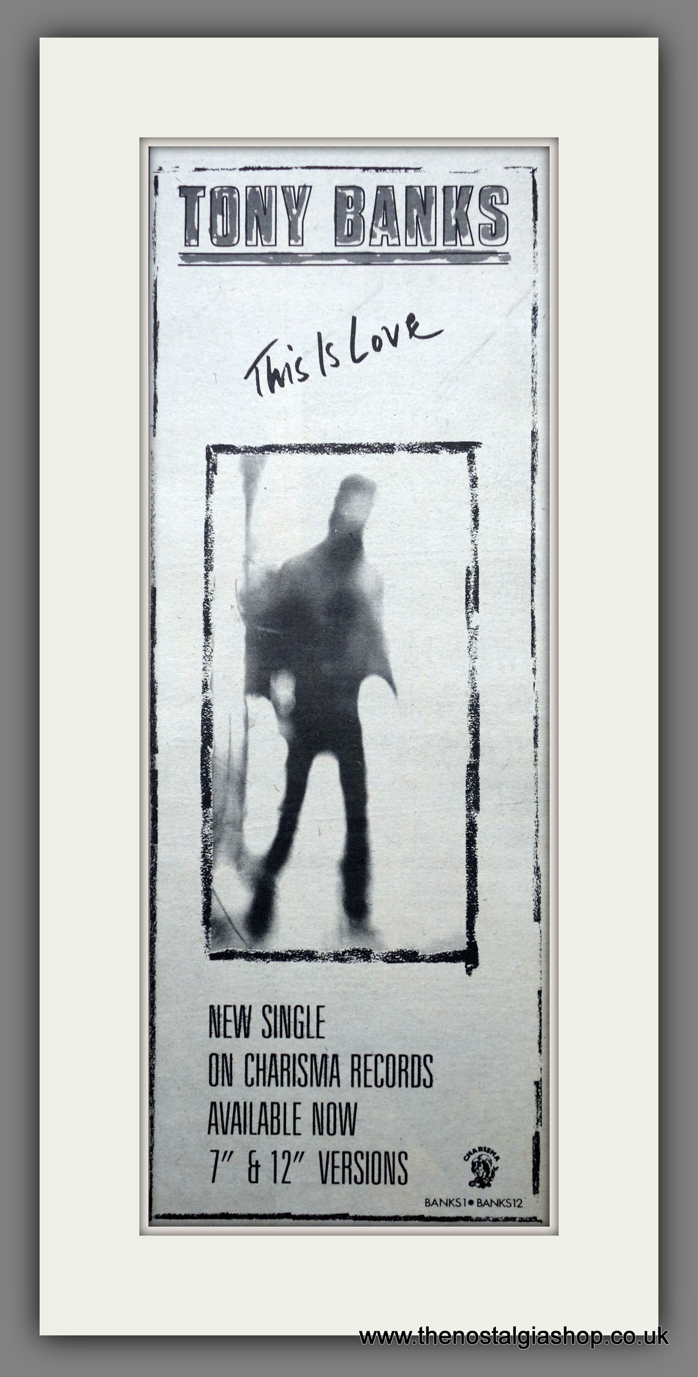Tony Banks. This Is Love. Vintage Original Advert 1983 (ref AD200342)
