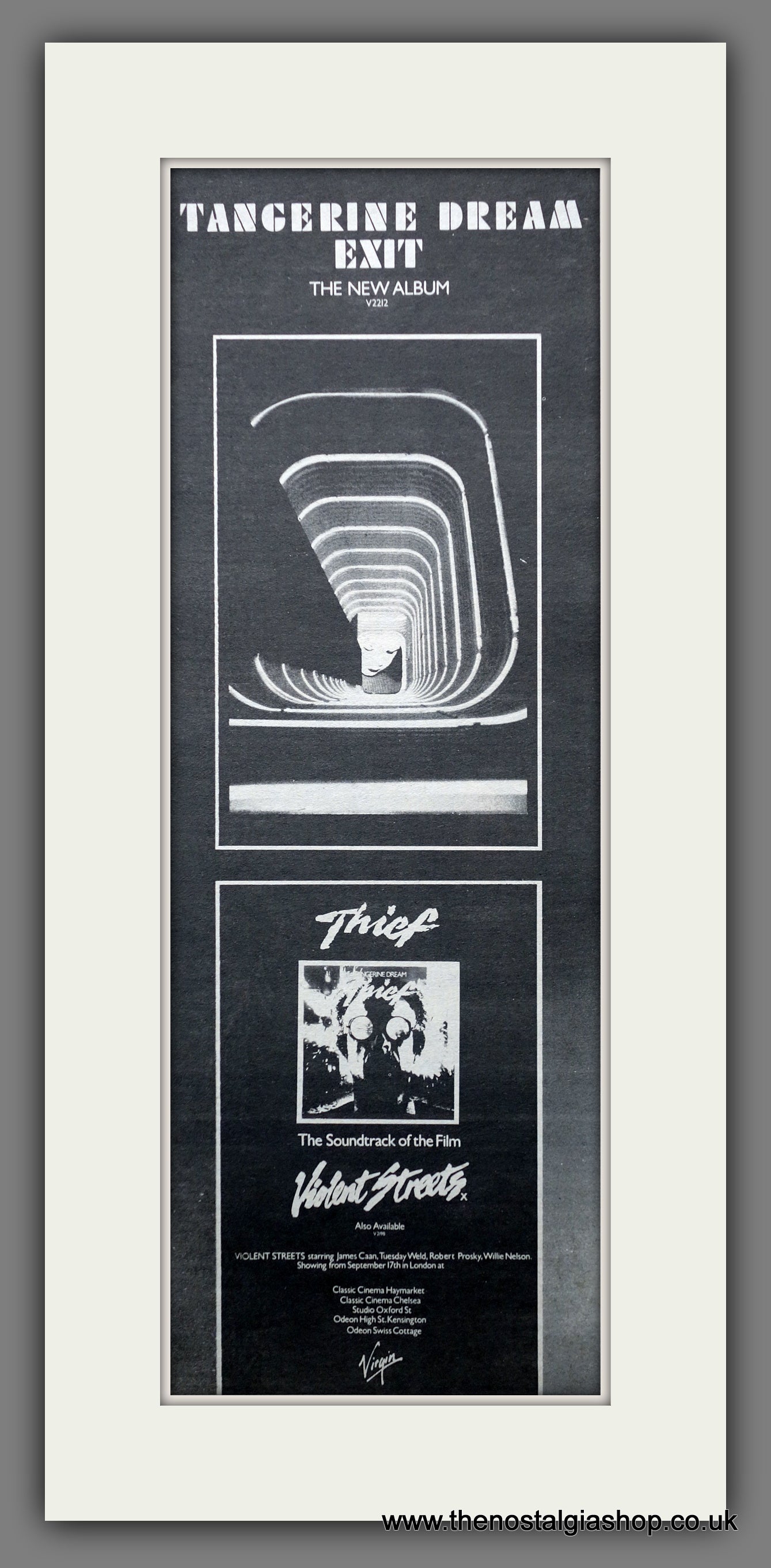 Tangerine Dream. Exit, Thief. Vintage Original Advert 1981 (ref AD200354)