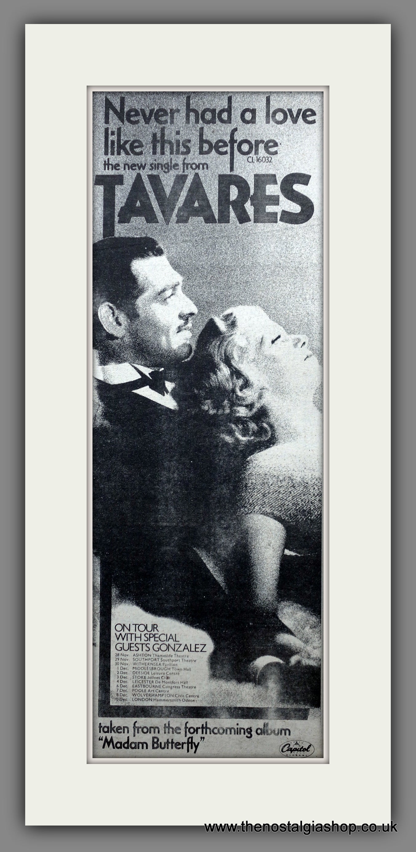 Tavares. Never Had A Love Like This Before. Vintage Original Advert 1978 (ref AD200356)