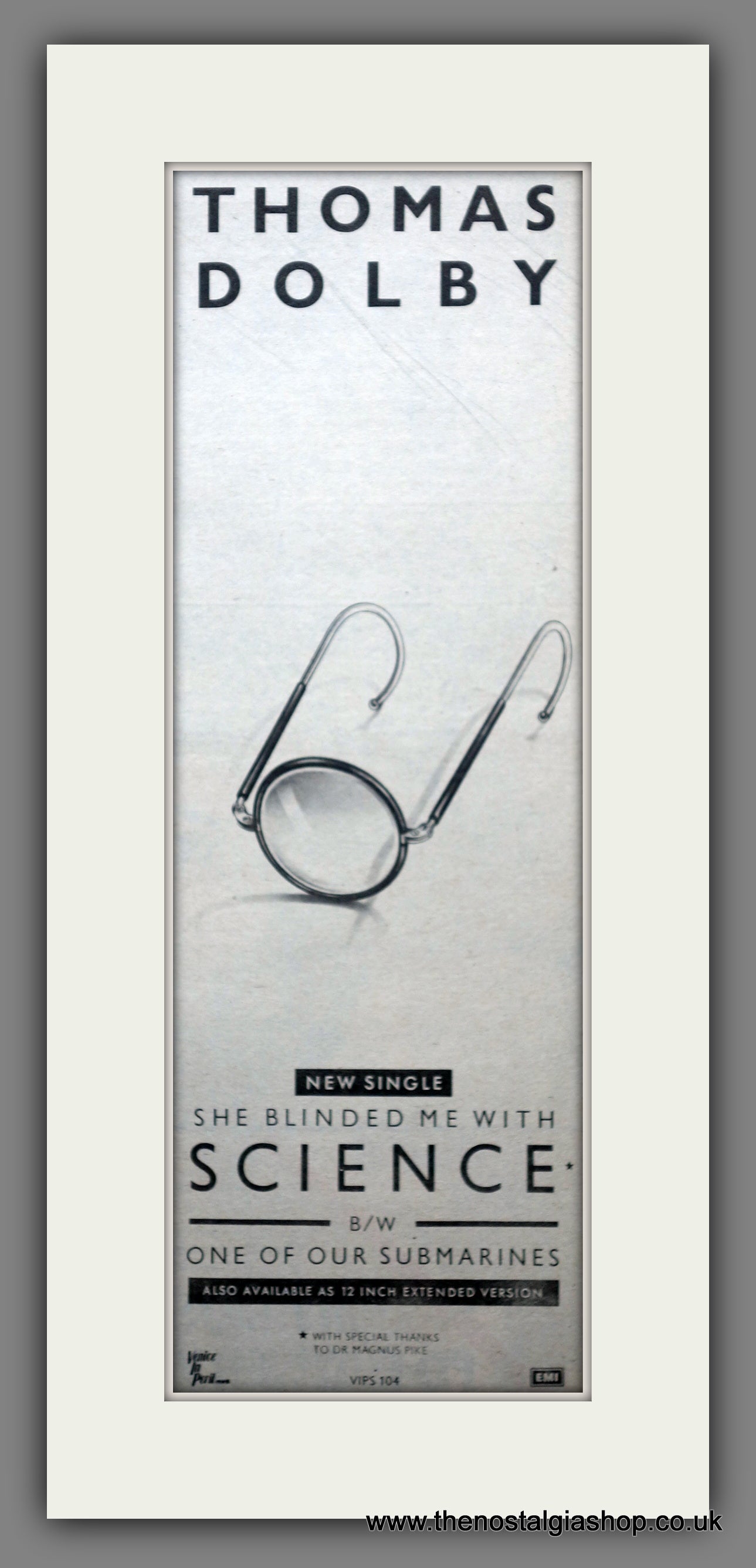 Thomas Dolby. Science. Vintage Original Advert 1982 (ref AD200362)