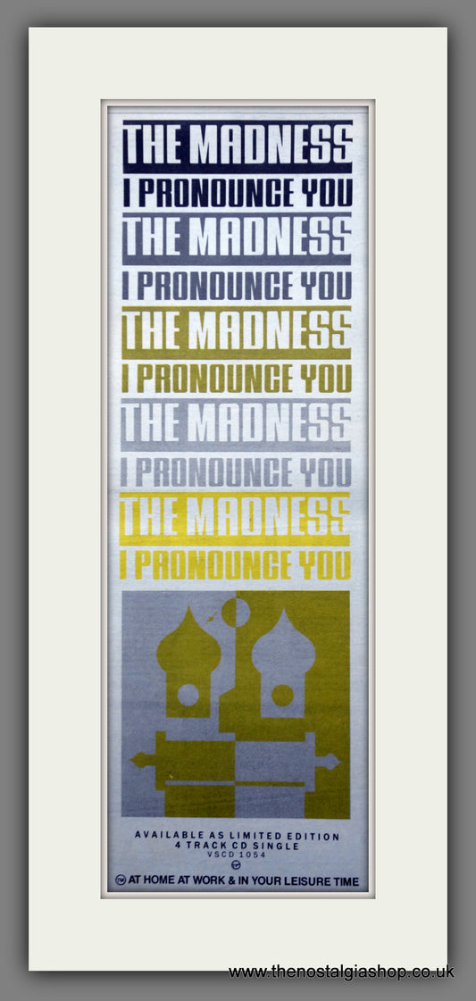 The Madness. I Promise You. Vintage Original Advert 1988  (ref AD200386)