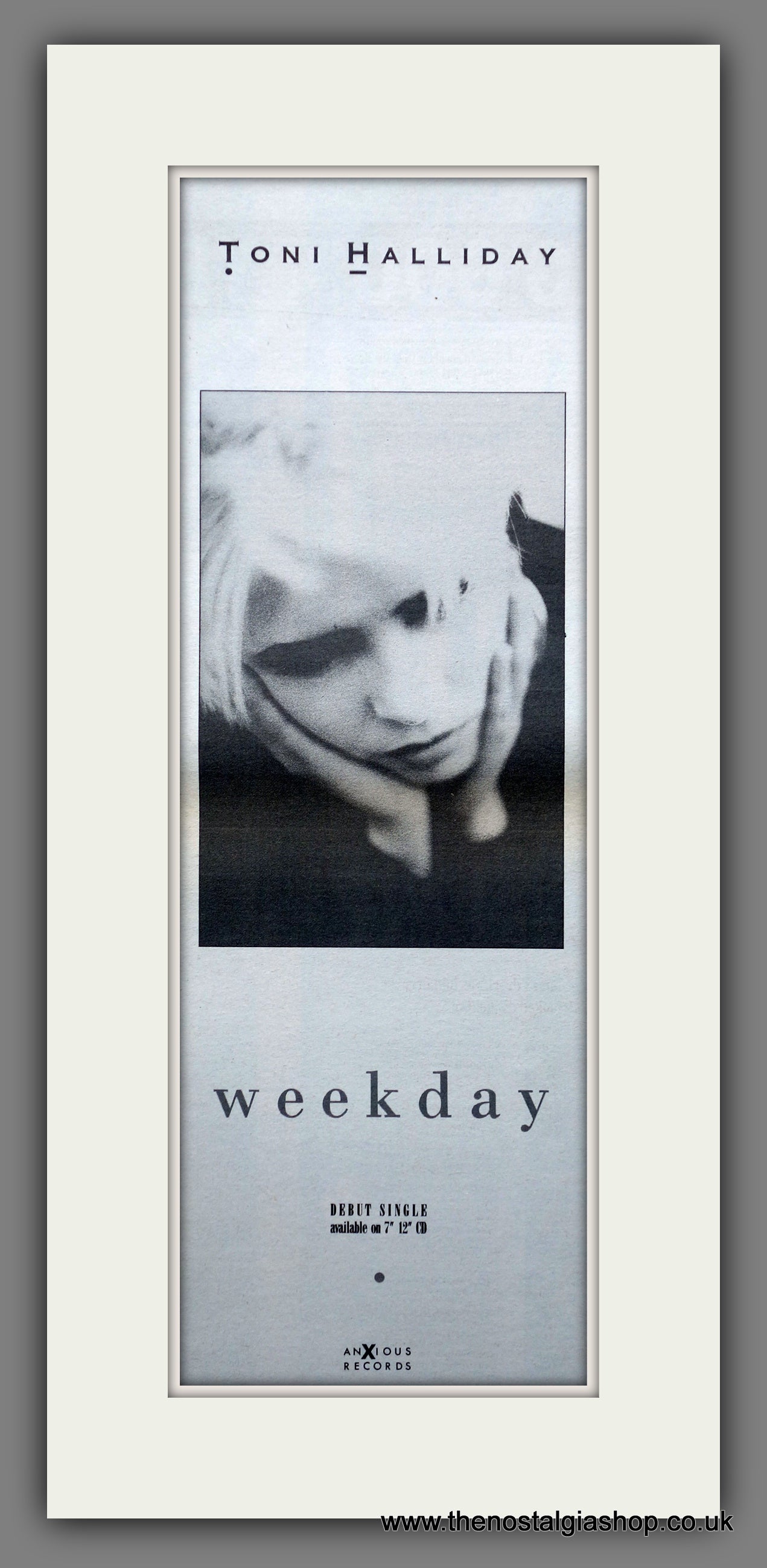 Toni Halliday. Weekday. Vintage Original Advert 1988 (ref AD200388)