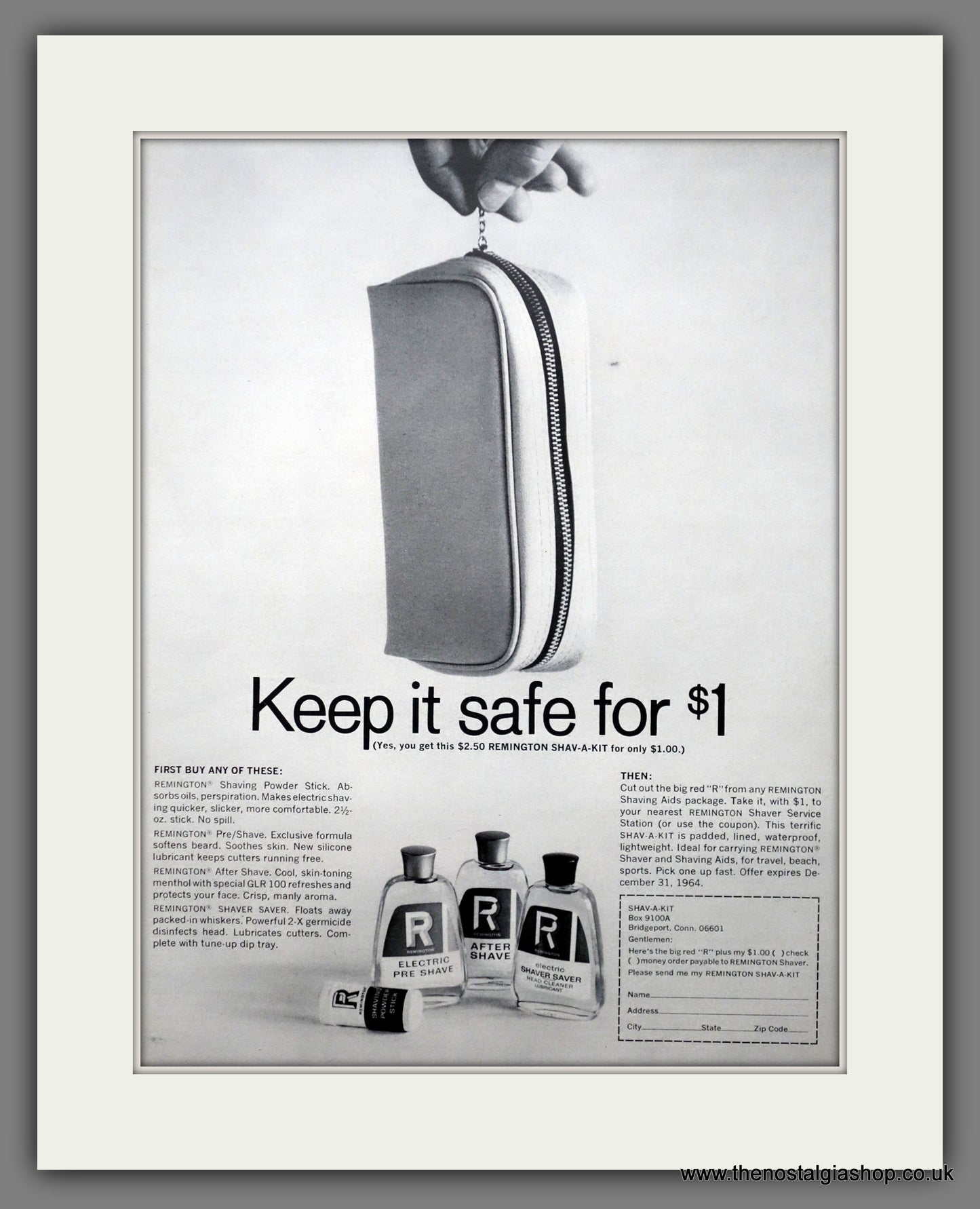 Remington Shav-A-Kit. Large Original Advert 1964 (ref AD300931)