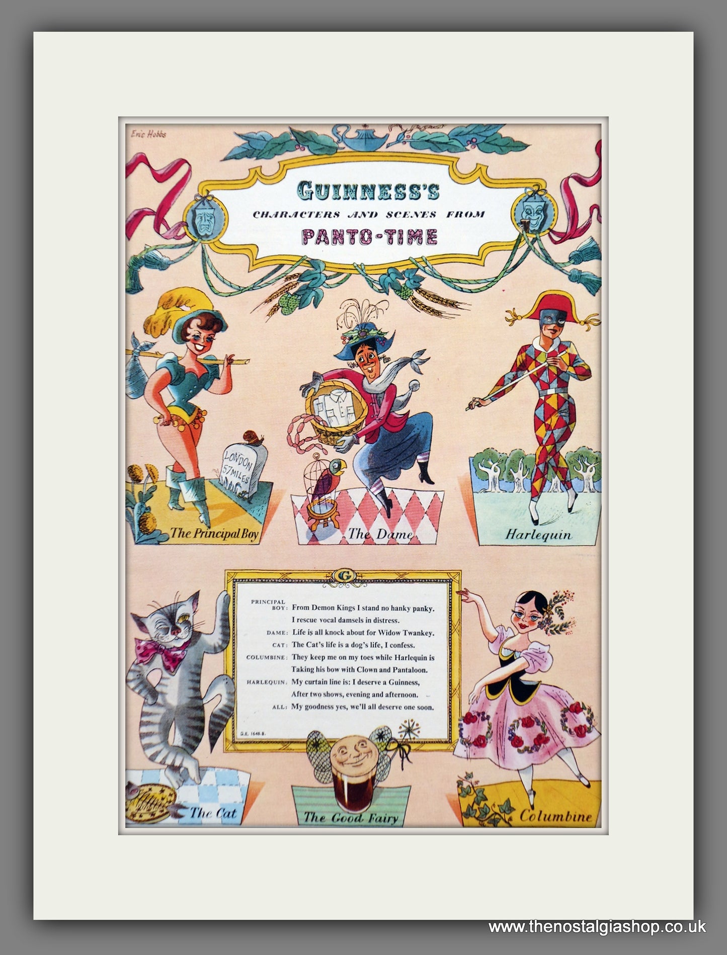 Guinness Panto-Time Characters. 1951 Original Advert (ref AD60833)