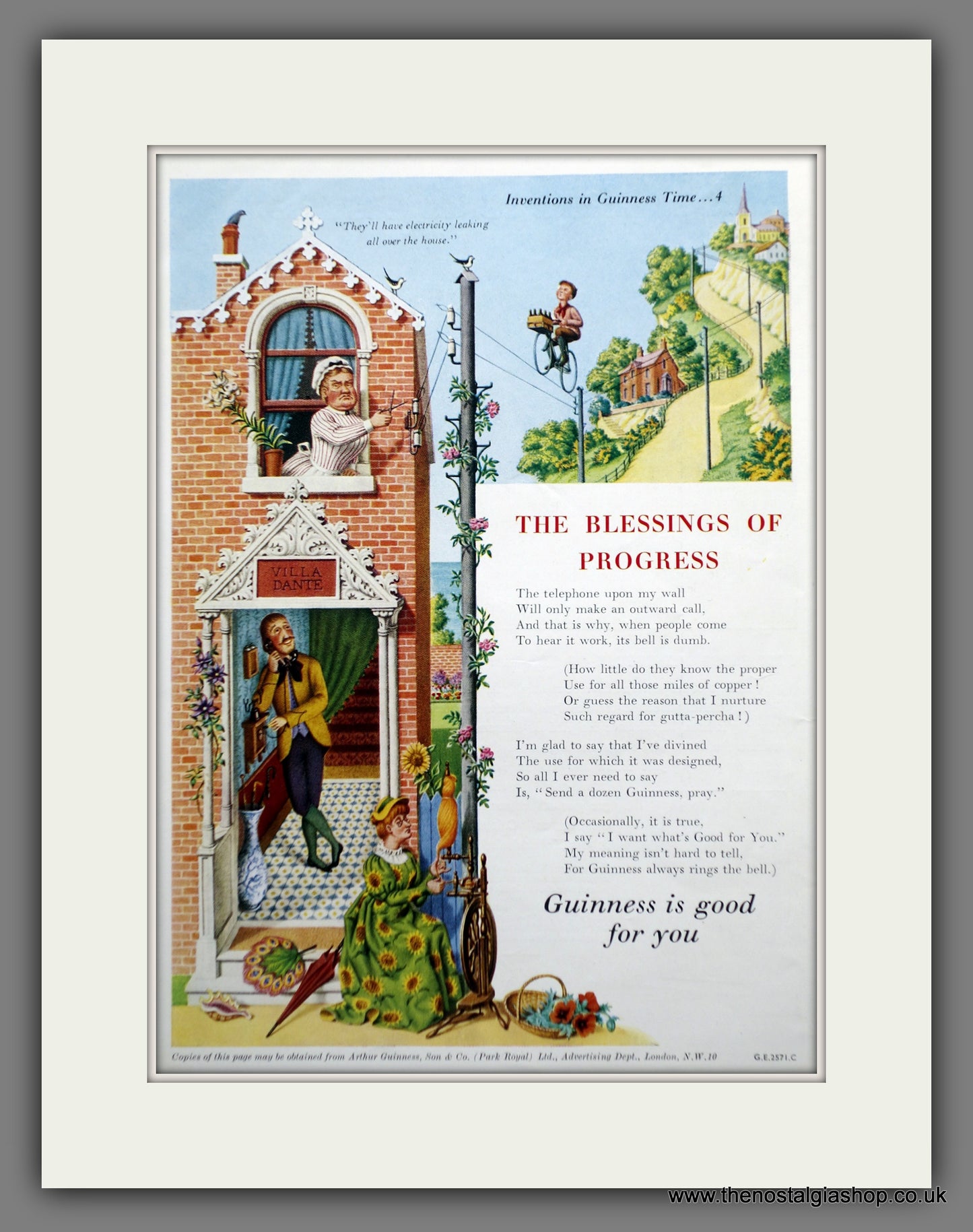 Guinness. The Blessings Of Progress. 1956 Original Advert (ref AD60841)