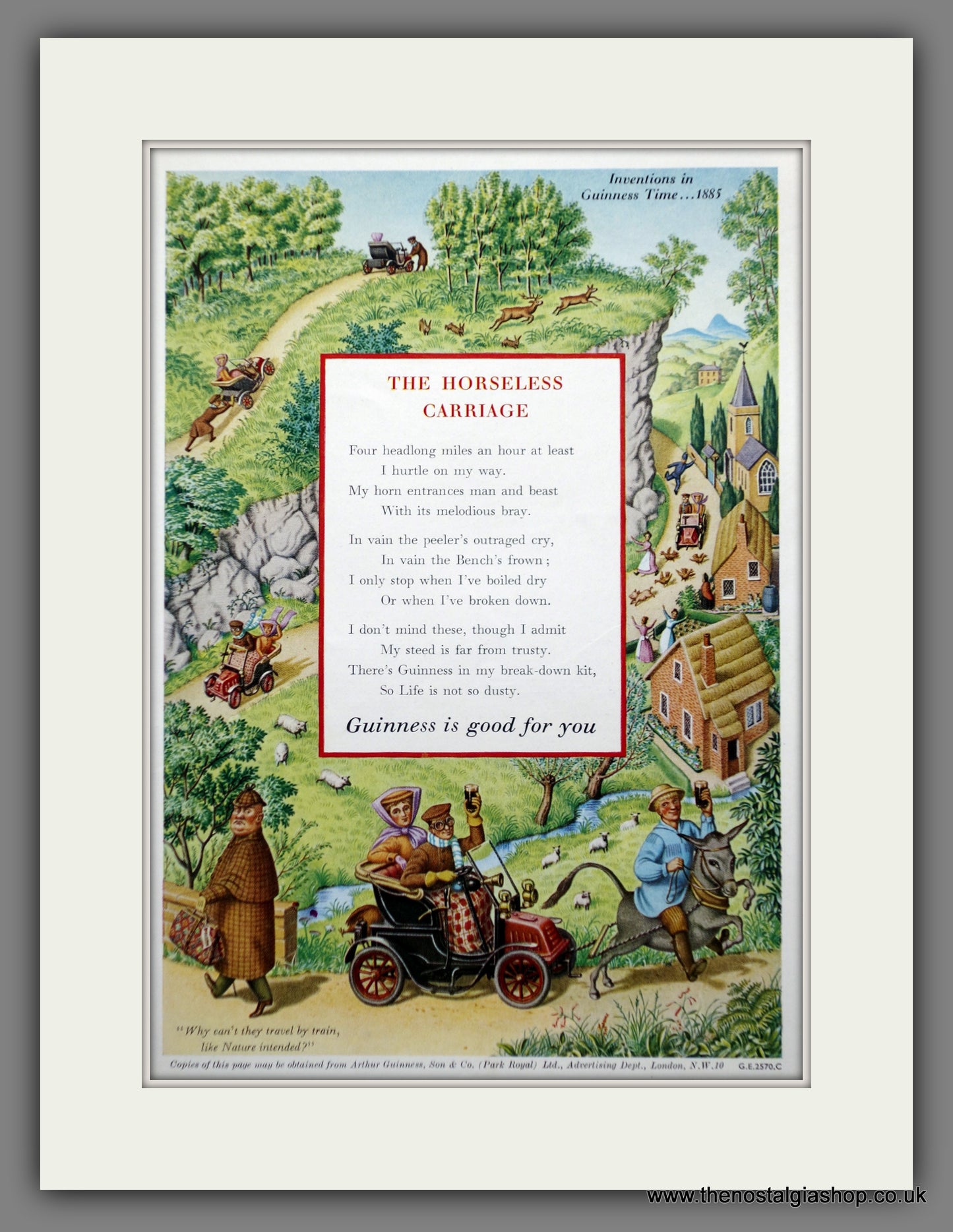 Guinness. The Horseless Carriage. 1956 Original Advert (ref AD60842)