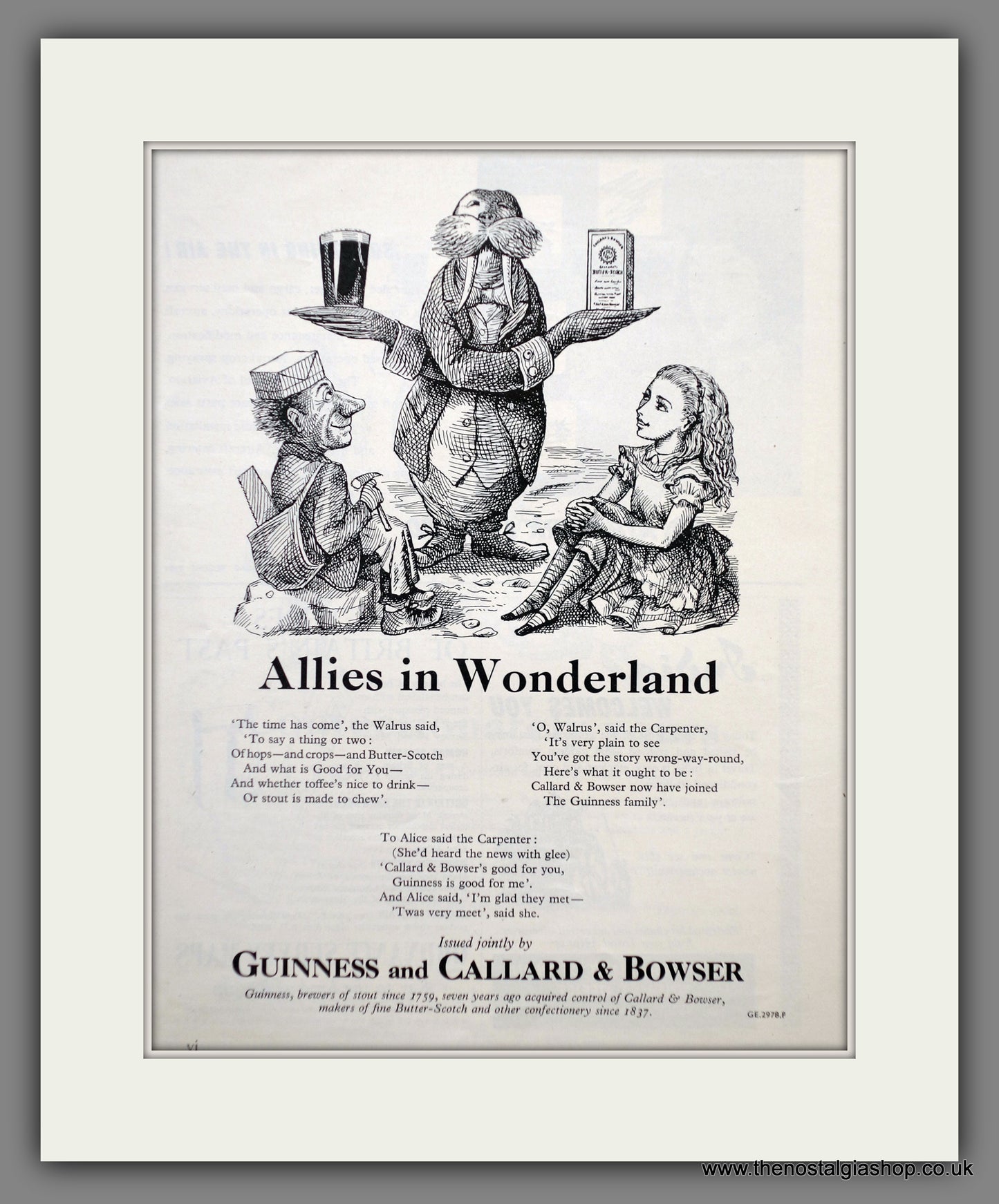 Guinness. Allies In Wonderland. 1958 Original Advert (ref AD60850)